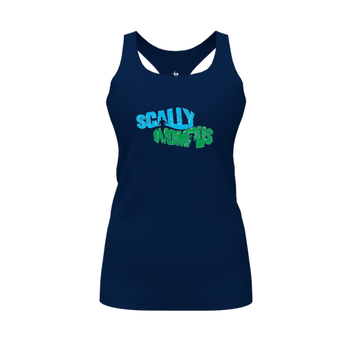 [FT0TRBNV-FYS-LOGO1] Decker Racerback Tank Top (Female Youth S, Navy, Logo 1)