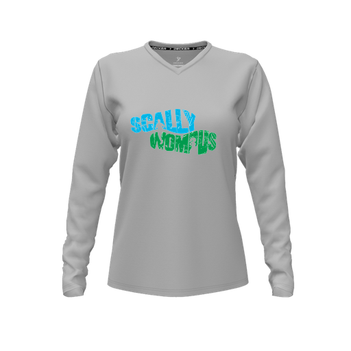 [FTLVCFGY-FYXS-LOGO1] Decker Comfort T-Shirt (Female Youth XS, Gray, V Neck, Logo 1, Long Sleeve)