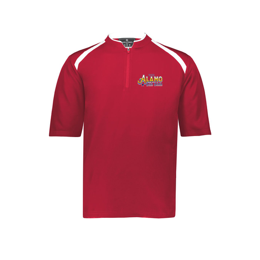 [229581-AS-RED-LOGO2] Men's Dugout Short Sleeve Pullover (Adult S, Red, Logo 2)