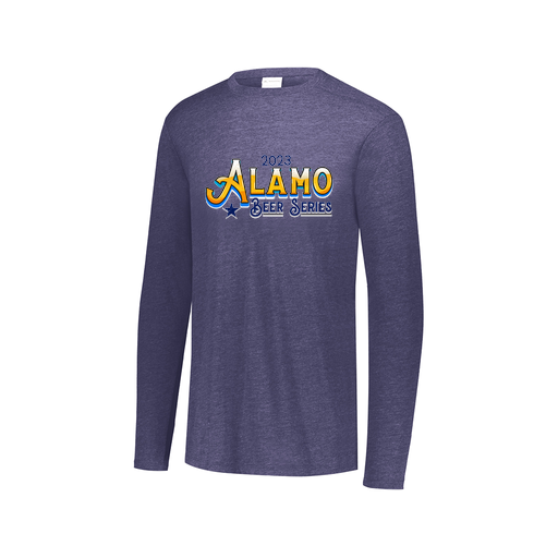 [FTLCUBNV-AXS-LOGO2] Decker Men's Tri-Blend T-Shirt - Long Sleeve (Adult XS, Navy, Logo 2)
