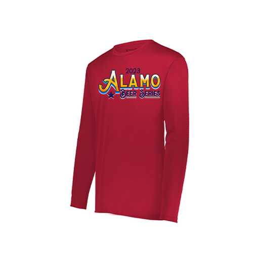 [222823.083.S-LOGO2] Youth LS Smooth Sport Shirt (Youth S, Red, Logo 2)